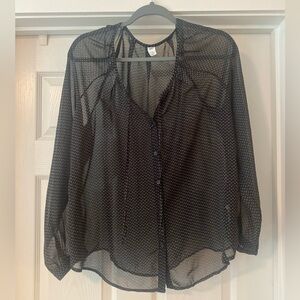 Old Navy Long Sleeve Sheer Blouse - Medium